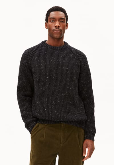 KIAANO TWEED KNIT SWEATER| black by ARMEDANGELS