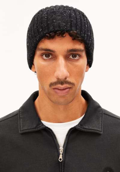 TWEED KNIT BEANIE | black tweed by ARMEDANGELS