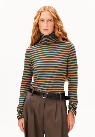 GRAZILIANAA STRIPED LONG SLEEVE SHIRT | amberwood-midnight reef by ARMEDANGELS