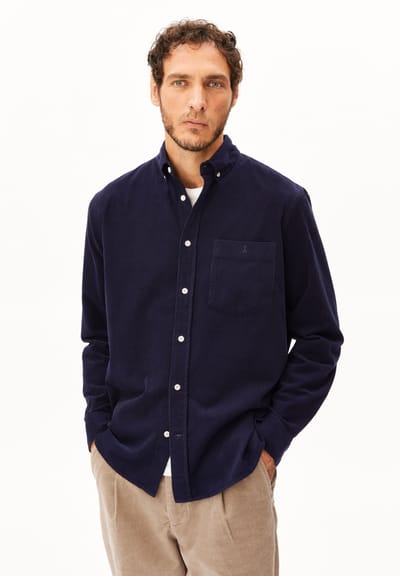 CORDUROY LONG SLEEVE SHIRT | tinted navy by ARMEDANGELS