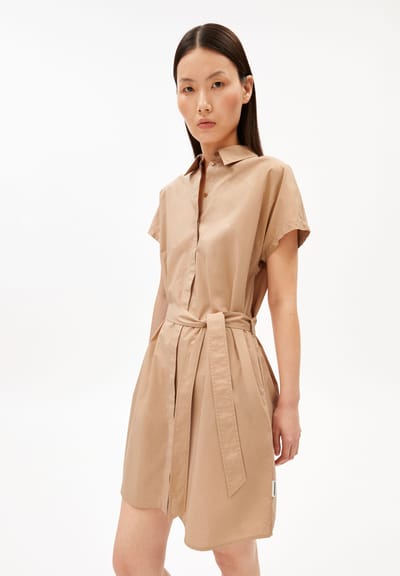 POPLIN MINI LARISAANA DRESS | true camel by ARMEDANGELS