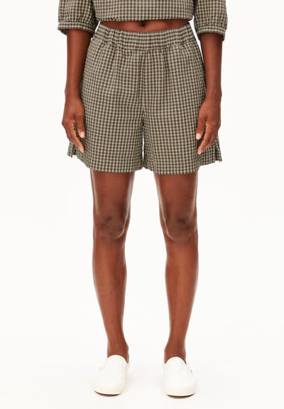 VICHY SEERSUCKER SHORT | foam-dried palm by ARMEDANGELS