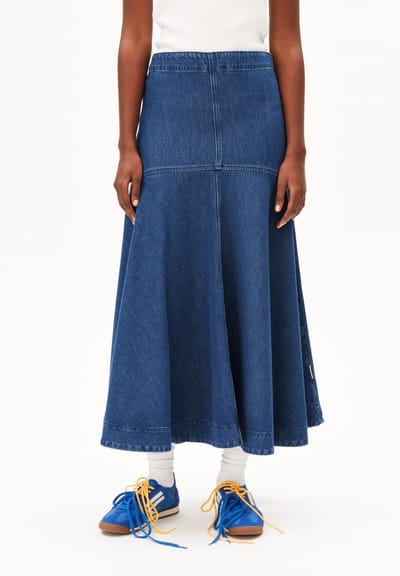 DENIM MIDI SKIRT | bright blue by ARMEDANGELS