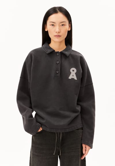 POLO SWEATSHIRT | dark steel by ARMEDANGELS