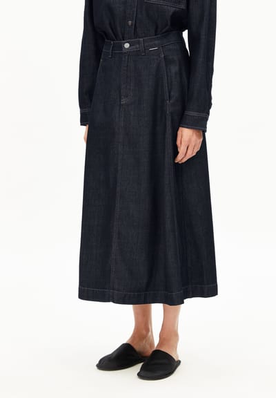 PANELLED DENIM MIDI SKIRT | rinse by ARMEDANGELS