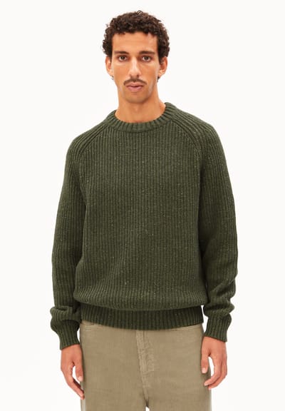 KIAANO TWEED KNIT SWEATER| dark earth tweed by ARMEDANGELS