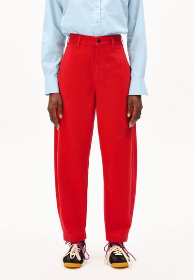 WORKWEAR CANVAS BARREL PANT | mars red by ARMEDANGELS