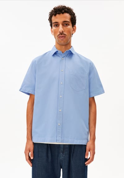 COTTON LINO SHORTSLEEVE SHIRT | wedgwood by ARMEDANGELS