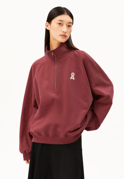 ICONIC Å SWEAT HALF-ZIP SWEATER | velvet ember by ARMEDANGELS