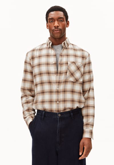 COTTON PLAID LONG SLEEVE SHIRT | honey reed by ARMEDANGELS
