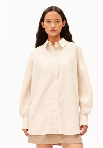BARREL SLEEVE POPLIN BLOUSE | pale peach by ARMEDANGELS
