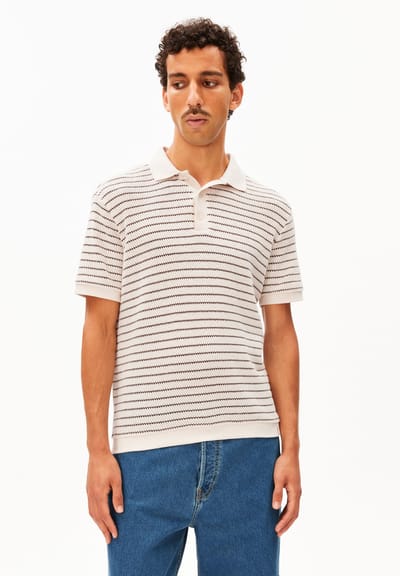 MAARIO KNITTED POLO SHIRT | pure-claystone by ARMEDANGELS