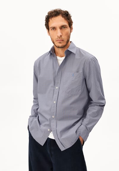 CHECK LONGSLEEVE SHIRT | tinted navy by ARMEDANGELS