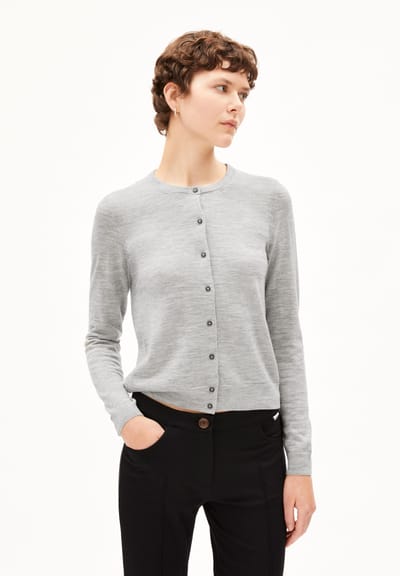 OPHALIAA MERINO CARDIGAN | light grey melange by ARMEDANGELS