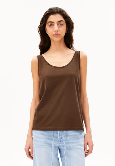 LINEN BLEND TOP | dried palm by ARMEDANGELS