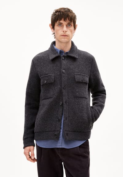 MAARK KNIT JACKET | steel melange by ARMEDANGELS
