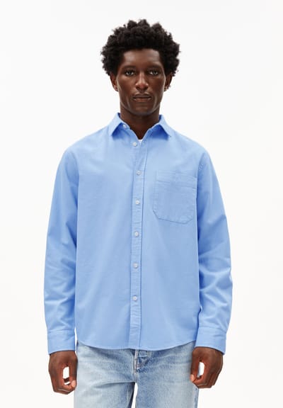 GMT DYE LINO LONGSLEEVE SHIRT | wedgwood by ARMEDANGELS