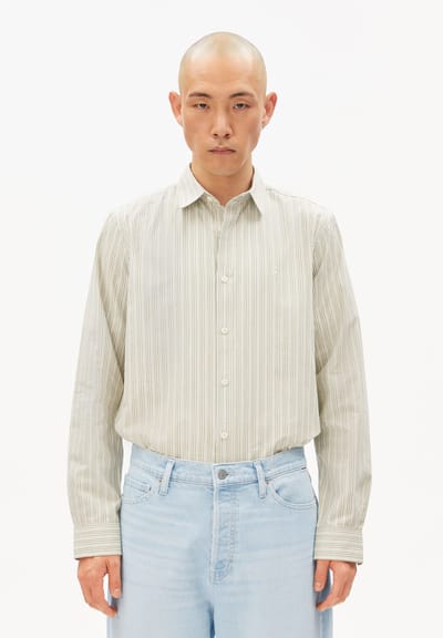 STRIPE LONGSLEEVE SHIRT | fatigue green by ARMEDANGELS