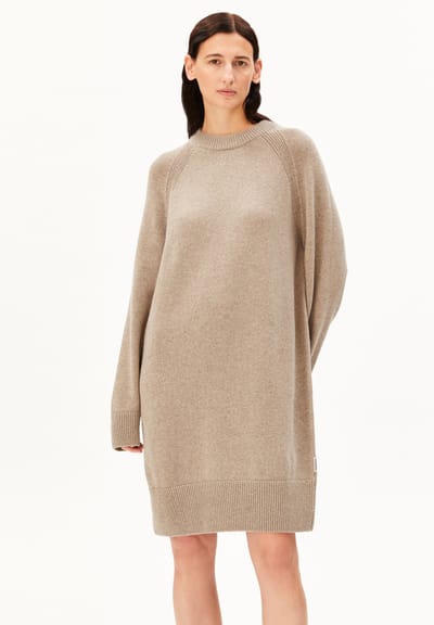 WOOL KNIT DRESS | soft nougat by ARMEDANGELS