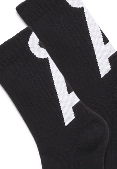 SAAMUS SHORT SOCKS | black-white by ARMEDANGELS