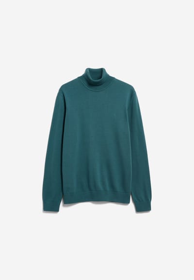 GAARDO KNIT TURTLENECK SWEATER | petrol velvet by ARMEDANGELS