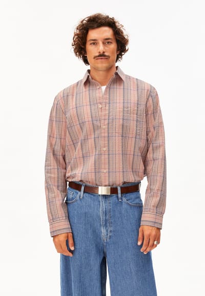 BIG CHECK LONGSLEEVE SHIRT | washed berry by ARMEDANGELS