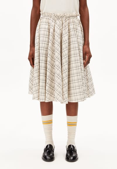 CHECK CIRCLE SKIRT | oatmilk-black by ARMEDANGELS