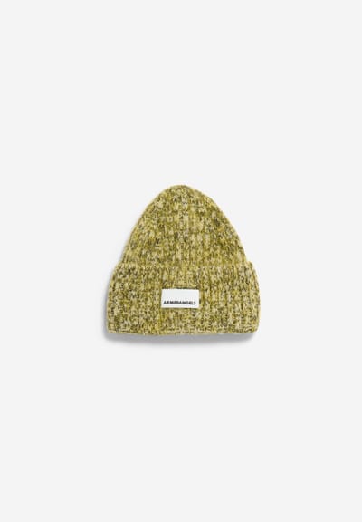BRUSHED MOULINÉ KNITTED BEANIE | oatmilk-mosslace by ARMEDANGELS