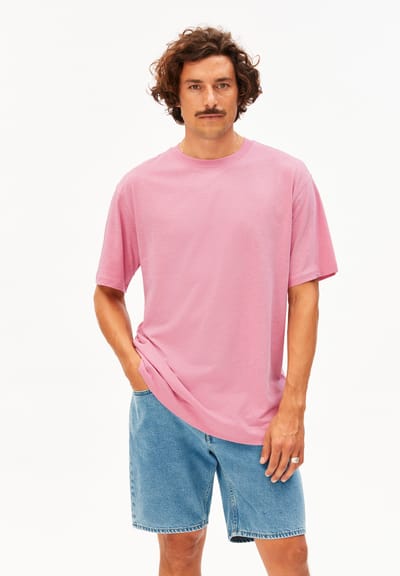 MAARKOS LINEN BLEND T-SHIRT | washed berry by ARMEDANGELS