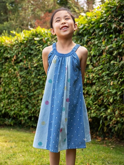 Denim Trapeze Dress by Frugi