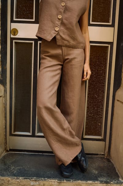 Wide Heavy Linen Pants – Martina by LinenFox