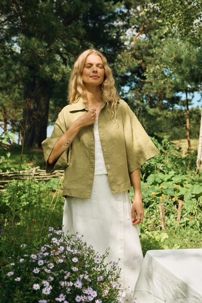 Heavy Linen Shirt Jacket – Andrea by LinenFox
