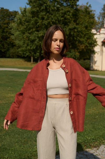 Jade Heavy Linen Jacket by LinenFox