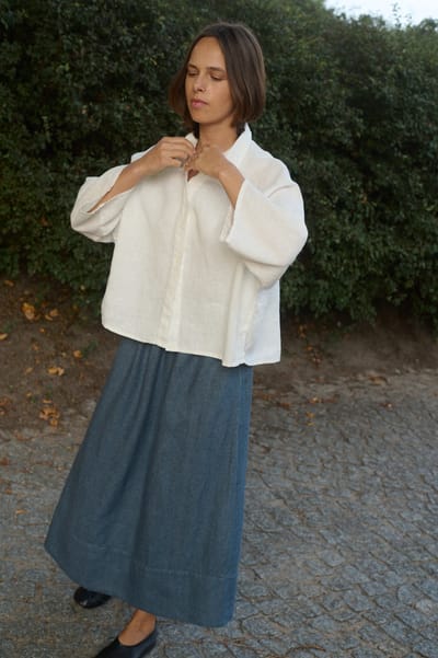 Ariel Linen Wool Blend Skirt by LinenFox