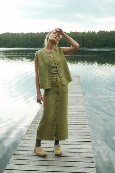 Heidi Heavy Linen Skirt by LinenFox