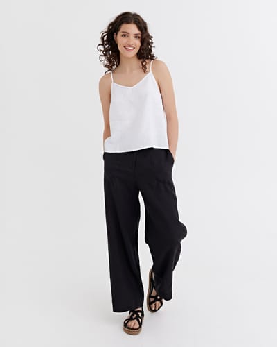 Wide linen pants BANFF in Black by MagicLinen