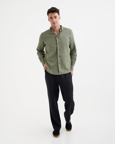 Men's Linen Pants BERLIN in Black by MagicLinen