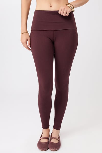 Rolldown Tights - Ruby, GOTS by Mandala