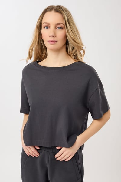Boxy Tee - Grey, GOTS by Mandala