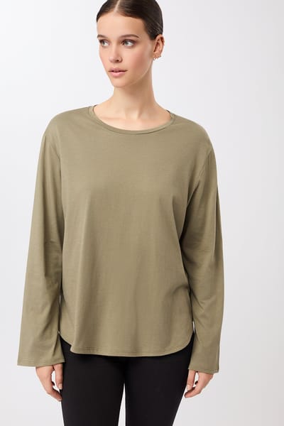 Halfmoon Longsleeve - Khaki, GOTS by Mandala