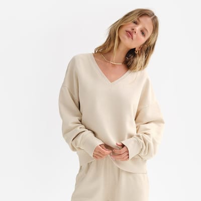Organic Fleece V-Neck Sweatshirt by MATE the Label