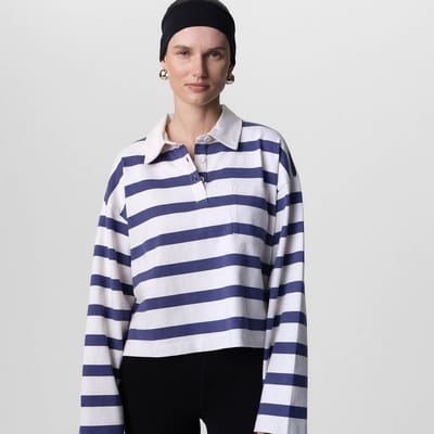 Organic Structured Cotton Striped Polo by MATE the Label