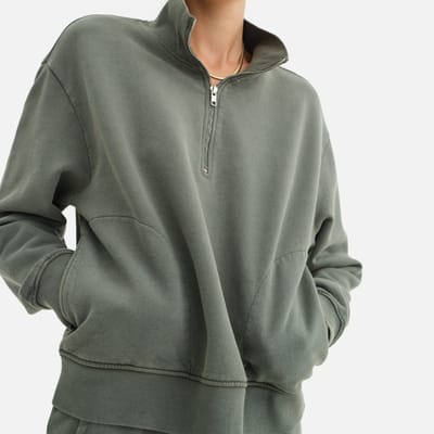 Organic Fleece Quarter Zip Sweatshirt by MATE the Label