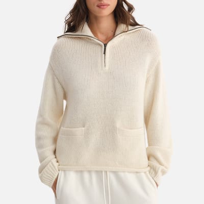 Luxe Alpaca Half-Zip Sweater by MATE the Label