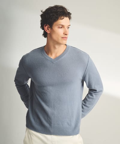 Lightweight Reversible Cashmere V-Neck Sweater by NAADAM