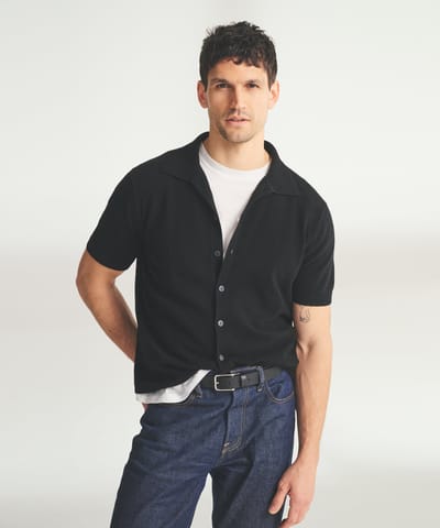Signature Cashmere Short Sleeve Button Down by NAADAM