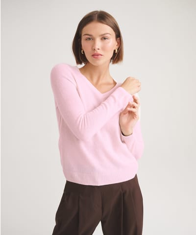 Basic Cashmere V-Neck Sweater  by NAADAM