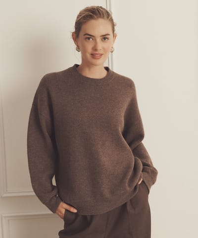Super Luxe Cashmere Double Faced Crewneck by NAADAM