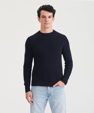Cashmere Waffle Crewneck Sweater by NAADAM