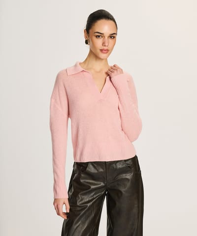 Featherweight Cashmere Polo Sweater by NAADAM